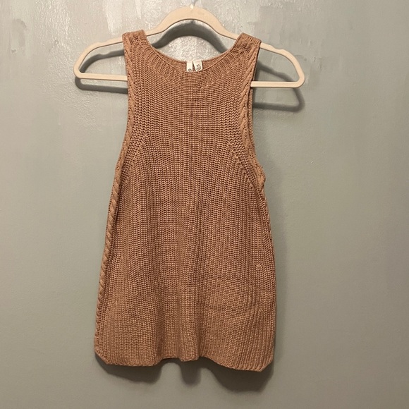 Versona Tops - Versona Tan Knit Tank Top